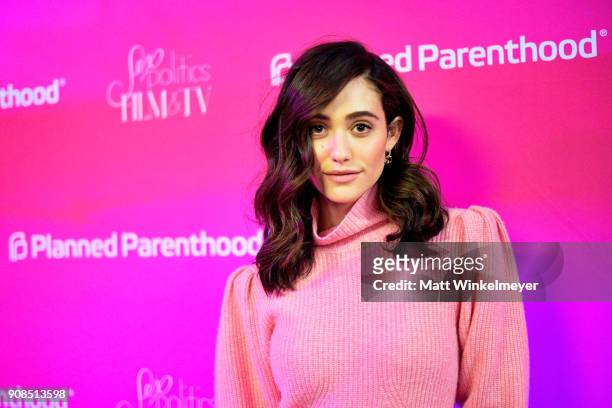 Emmy Rossum attends Planned Parenthood's Sex, Politics, Film, And TV Reception Co-Hosted by Refinery29 at O.P. Rockwell on January 21, 2018 in Park...