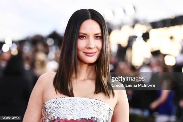 Actor Olivia Munn attends the 24th Annual Screen Actors Guild Awards at The Shrine Auditorium on January 21, 2018 in Los Angeles, California....