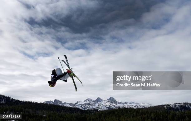 Mac Forehand competes in the qualifying round of the Men's Freeski Slopestyle during the Toyota U.S. Grand Prix on January 21, 2018 in Mammoth,...