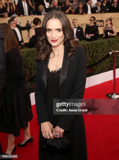 Actor Winona Ryder attends the 24th Annual Screen Actors Guild Awards at The Shrine Auditorium on January 21, 2018 in Los Angeles, California.