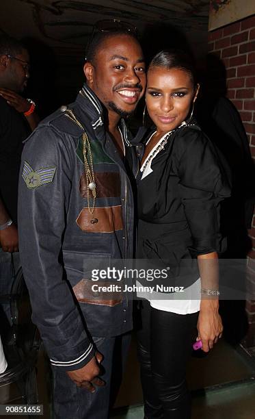 Raheem DeVaughn and Melody Thornton attend Baby Phat & KLS Collection Spring 2010 after party during Mercedes-Benz Fashion Week on September 15, 2009...