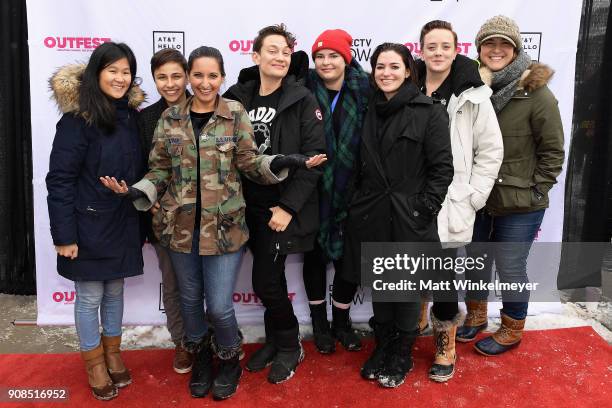 Director Sherren Lee guest, Outfest director of programming Lucy Mukerjee-Brown, writer Rosie Haber, Adrienne Childress, Tiffany L. Gray, guest and...