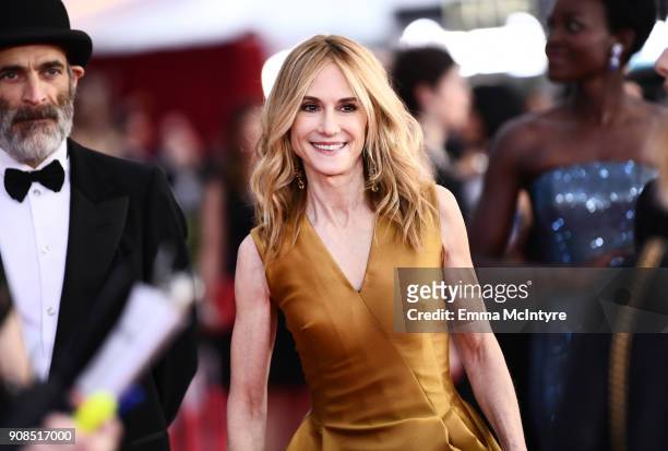 Actor Holly Hunter attends the 24th Annual Screen Actors Guild Awards at The Shrine Auditorium on January 21, 2018 in Los Angeles, California....