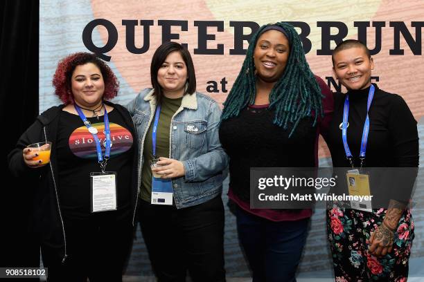 Guests attend Outfest Queer Brunch at Sundance Presented By DIRECTV NOW and AT&T Hello Lab during the 2018 Sundance Film Festival at Grub Steak on...