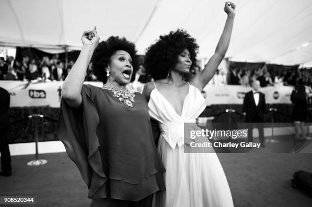 Actors Jenifer Lewis and Sydelle Noel attend the 24th Annual Screen Actors Guild Awards at The Shrine Auditorium on January 21, 2018 in Los Angeles,...