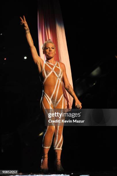 Exclusive* Pink performs during her "Funhouse" tour opener at KeyArena on September 15, 2009 in Seattle, Washington.
