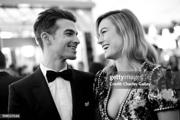 Musician Alex Greenwald and actor Brie Larson attend the 24th Annual Screen Actors Guild Awards at The Shrine Auditorium on January 21, 2018 in Los...
