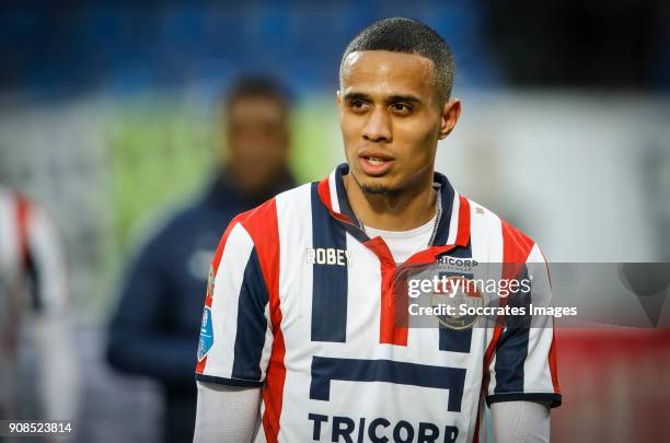 Damil Dankerlui of Willem II during the Dutch Eredivisie match between Willem II v FC Groningen at the Koning Willem II Stadium on January 21, 2018...