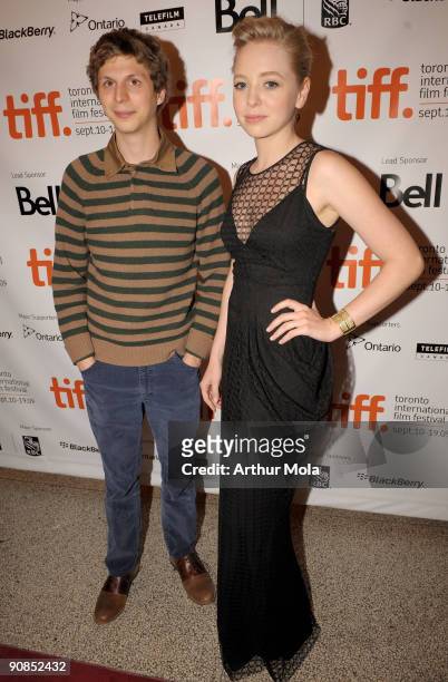 Actor Michael Cera and actress Portia Doubleday attend "Youth In Revolt" Premiere held at the Winter Garden Theatre during the 2009 Toronto...
