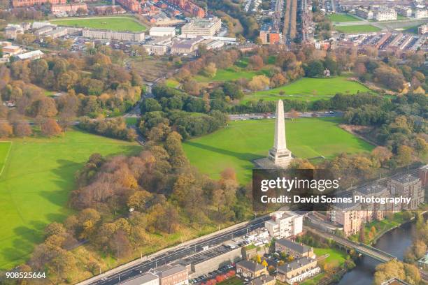 an aerial view over the city of dublin, ireland - phoenix park dublin stock pictures, royalty-free photos & images