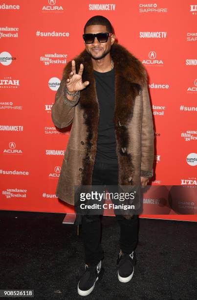 Usher attends the 'Burden' Premiere during 2018 Sundance Film Festival at Egyptian Theatre on January 21, 2018 in Park City, Utah.