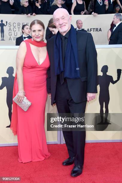 Gennera Banks and actor Jonathan Banks attend the 24th Annual Screen Actors Guild Awards at The Shrine Auditorium on January 21, 2018 in Los Angeles,...