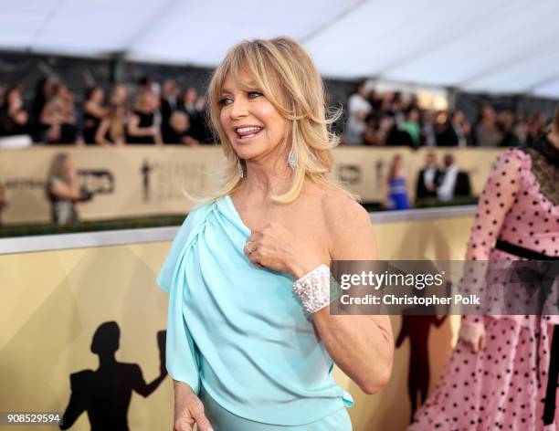 Actress Goldie Hawn attends the 24th Annual Screen Actors Guild Awards at The Shrine Auditorium on January 21, 2018 in Los Angeles, California....