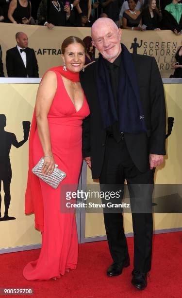 Gennera Banks and actor Jonathan Banks attend the 24th Annual Screen Actors Guild Awards at The Shrine Auditorium on January 21, 2018 in Los Angeles,...