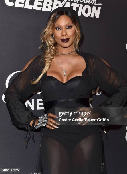 Actress Laverne Cox arrives at the Lip Sync Battle LIVE: A Michael Jackson Celebration at Dolby Theatre on January 18, 2018 in Hollywood, California.