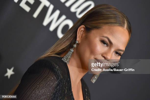 Model Chrissy Teigen arrives at the Lip Sync Battle LIVE: A Michael Jackson Celebration at Dolby Theatre on January 18, 2018 in Hollywood, California.