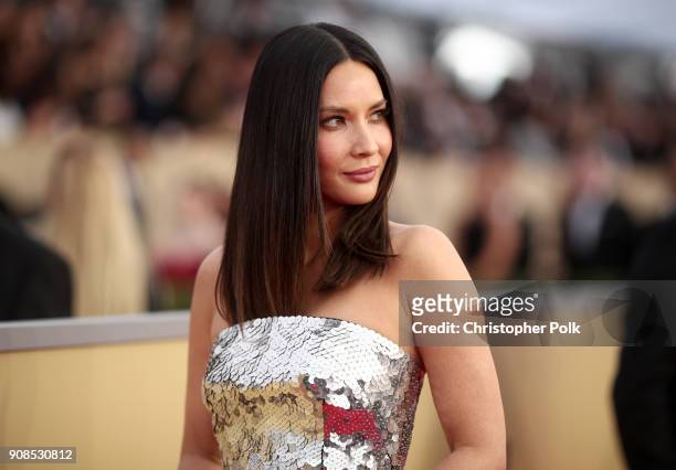 Actress Olivia Munn attends the 24th Annual Screen Actors Guild Awards at The Shrine Auditorium on January 21, 2018 in Los Angeles, California....