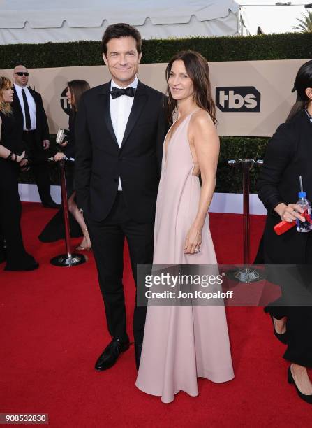 Actor Jason Bateman and Amanda Anka attend the 24th Annual Screen Actors Guild Awards at The Shrine Auditorium on January 21, 2018 in Los Angeles,...