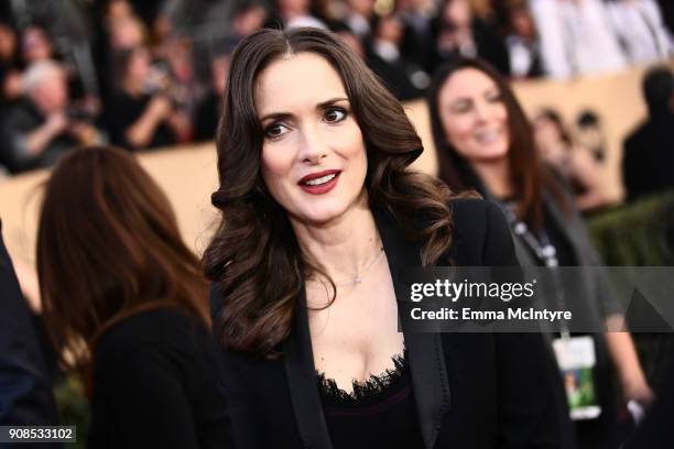 Actor Winona Ryder attends the 24th Annual Screen Actors Guild Awards at The Shrine Auditorium on January 21, 2018 in Los Angeles, California....