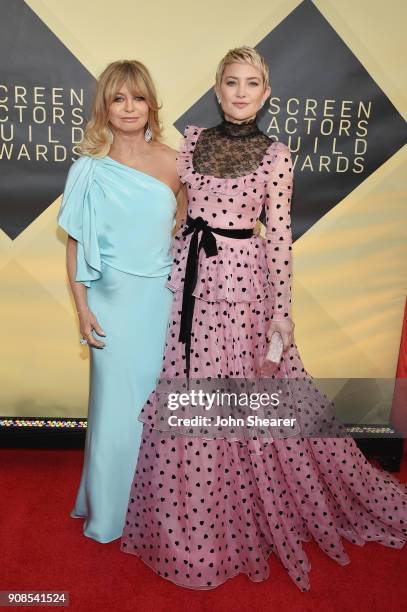 Actors Goldie Hawn and Kate Hudson attend the 24th Annual Screen Actors Guild Awards at The Shrine Auditorium on January 21, 2018 in Los Angeles,...