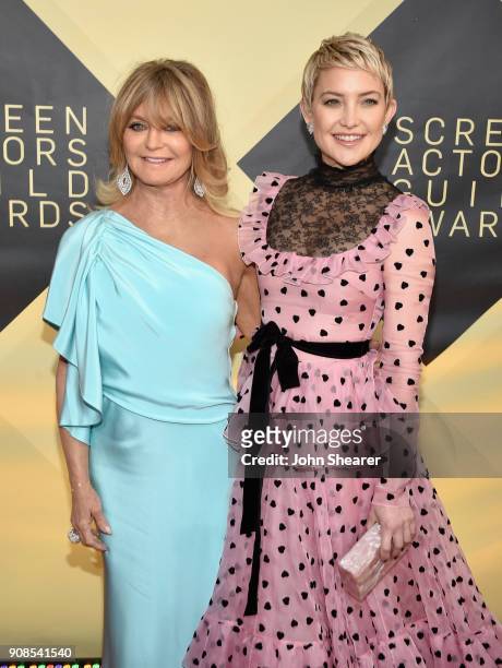 Actors Goldie Hawn and Kate Hudson attend the 24th Annual Screen Actors Guild Awards at The Shrine Auditorium on January 21, 2018 in Los Angeles,...