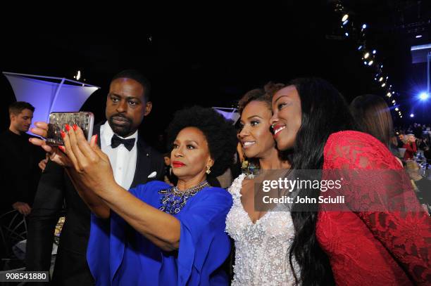 Sterling K. Brown, Jenifer Lewis, Ryan Michelle Bathe, and Charmaine Lewis attend the 24th Annual Screen Actors Guild Awards at The Shrine Auditorium...