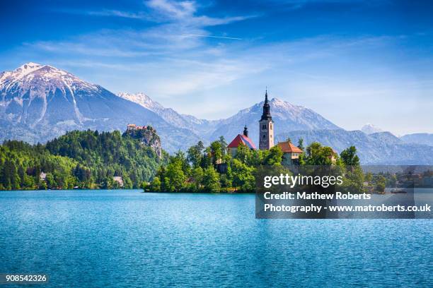 lake bled - bled slovenia stock-fotos und bilder