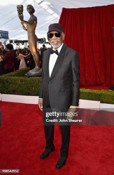 Honoree Morgan Freeman attends the 24th Annual Screen Actors Guild Awards at The Shrine Auditorium on January 21, 2018 in Los Angeles, California.