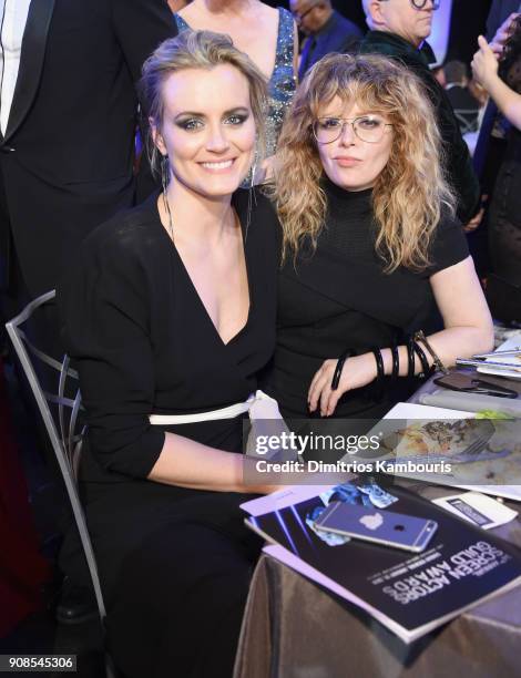 Actors Taylor Schilling and Natasha Lyonne attend the 24th Annual Screen Actors Guild Awards at The Shrine Auditorium on January 21, 2018 in Los...