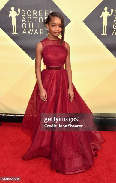 Actor Marsai Martin attends the 24th Annual Screen Actors Guild Awards at The Shrine Auditorium on January 21, 2018 in Los Angeles, California.