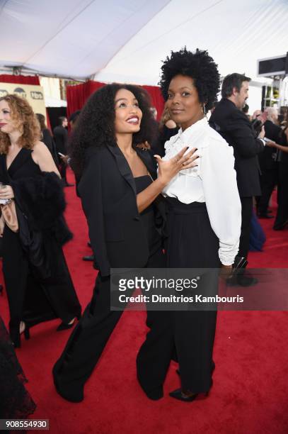 Actor Yara Shahidi and Keri Shahidi attend the 24th Annual Screen Actors Guild Awards at The Shrine Auditorium on January 21, 2018 in Los Angeles,...