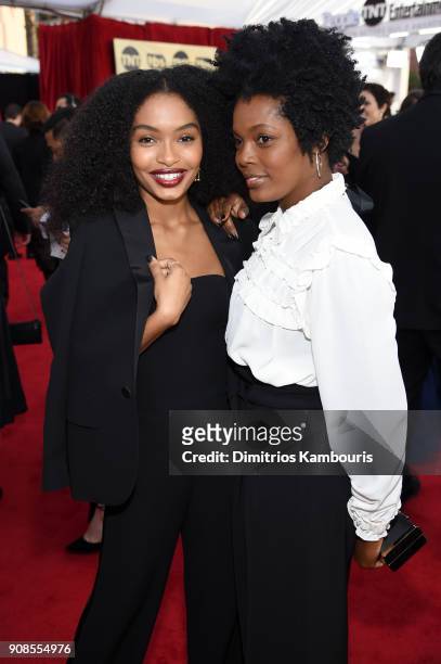 Actor Yara Shahidi and Keri Shahidi attend the 24th Annual Screen Actors Guild Awards at The Shrine Auditorium on January 21, 2018 in Los Angeles,...