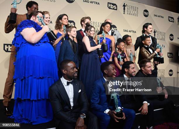 Actors Jermel Nakia, Chrissy Metz, Alexandra Breckenridge, Mandy Moore, Parker Bates, Hannah Zeile, Logan Shroyer, Lonnie Chavis, Chris Sullivan,...