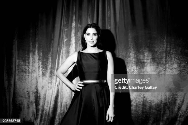 Actor Sarah Silverman backstage during the 24th Annual Screen Actors Guild Awards at The Shrine Auditorium on January 21, 2018 in Los Angeles,...