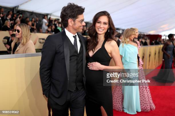 Actors John Stamos and Caitlin McHugh attends the 24th Annual Screen Actors Guild Awards at The Shrine Auditorium on January 21, 2018 in Los Angeles,...