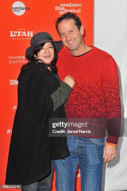 Writer/Director Lynne Ramsay and Director of Programming, Sundance Film Festival Trevor Groth attend the "You Were Never Really Here" Premiere during...