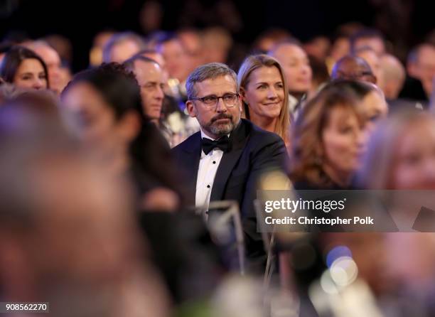 Actors Steve Carell and Nancy Carell during the 24th Annual Screen Actors Guild Awards at The Shrine Auditorium on January 21, 2018 in Los Angeles,...