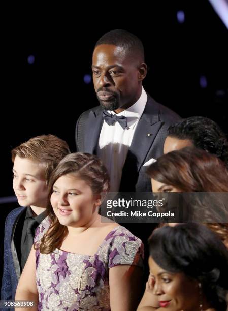 Actor Sterling K. Brown and cast of 'This Is Us' accept Outstanding Performance by an Ensemble in a Drama Series onstage during the 24th Annual...
