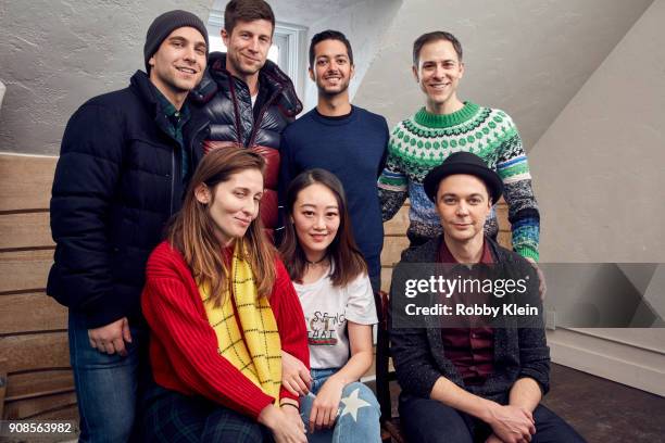 David Bernon, Rowan Riley, Paul Bernon, Rachel Song, Eric Norsoph, Todd Spiewak, and Jim Parsons from the film 'A Kid Like Jake' pose for a portrait...