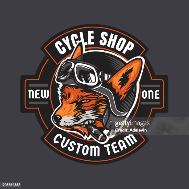 biker moto emblem - biker helmet stock illustrations