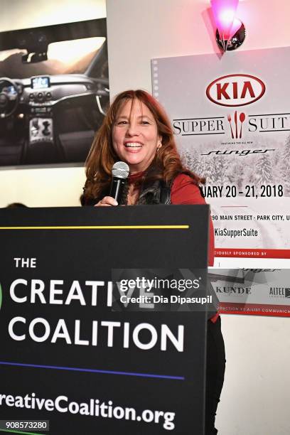 Producer Robin Bronk attends the 2018 Spotlight Initiative Awards Gala Dinner at Kia Supper Suite on January 21, 2018 in Park City, Utah.