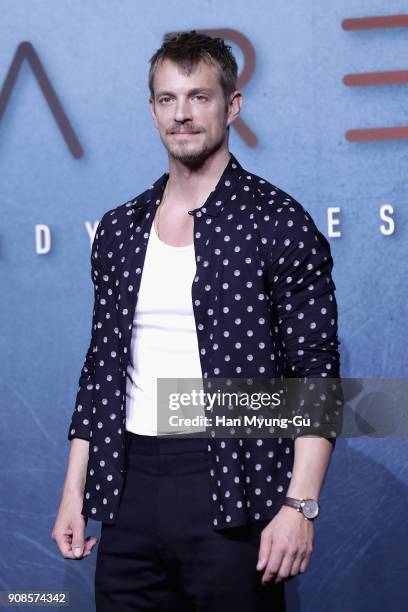 Actor Joel Kinnaman attends the press conference for NETFLIX's 'Altered Carbon' on January 22, 2018 in Seoul, South Korea.