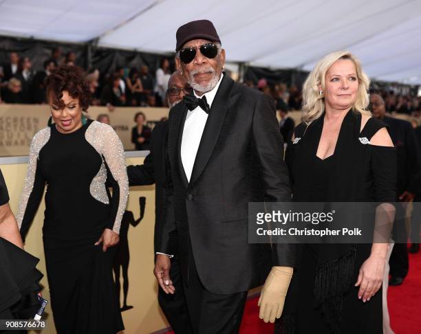 Honoree recipient Morgan Freeman attends the 24th Annual Screen Actors Guild Awards at The Shrine Auditorium on January 21, 2018 in Los Angeles,...