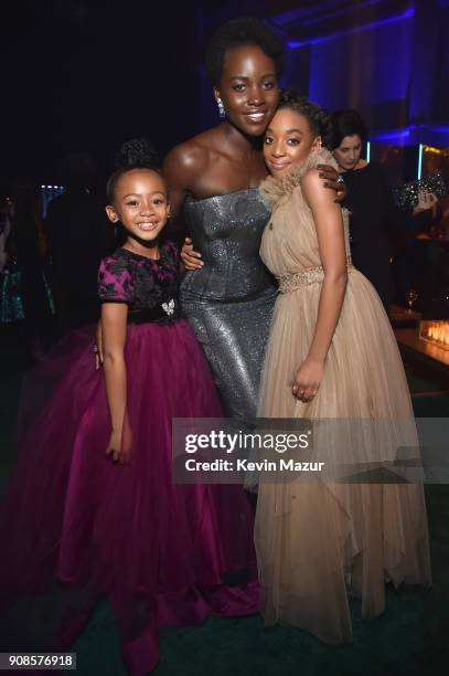 Faithe Herman, Lupita Nyong'o and Eris Baker attend People and EIF's Annual Screen Actors Guild Awards Gala sponsored by TNT and L'Oreal Paris at The...