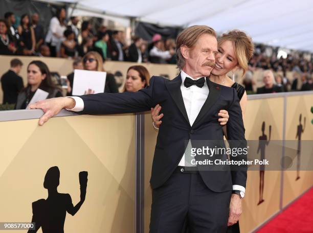Actors William H. Macy and Felicity Huffman attend the 24th Annual Screen Actors Guild Awards at The Shrine Auditorium on January 21, 2018 in Los...