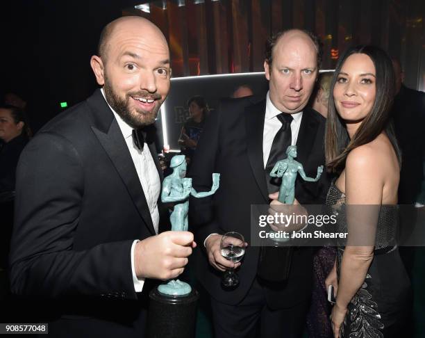 Paul Scheer, Dan Bakkedahl and Olivia Munn attend People and EIF's Annual Screen Actors Guild Awards Gala sponsored by TNT and L'Oreal Paris at The...