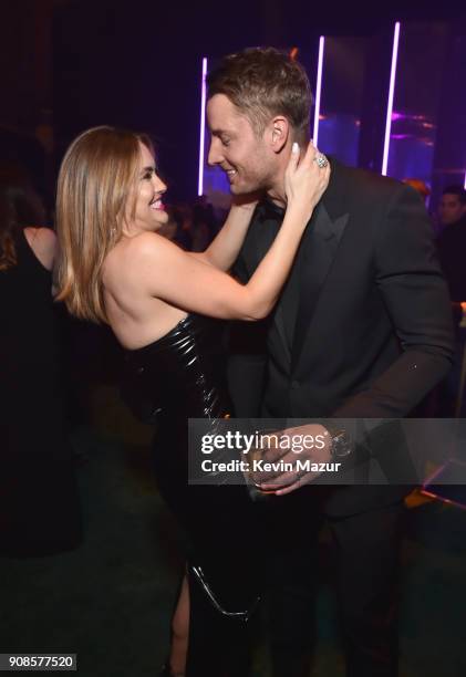 Chrishell Stause and Justin Hartley attend People and EIF's Annual Screen Actors Guild Awards Gala sponsored by TNT and L'Oreal Paris at The Shrine...