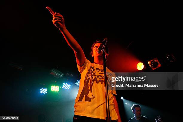 Frontman Phil Jamieson of the band Grinspoon performs on stage at the Corner Hotel on September 16, 2009 in Melbourne, Australia.