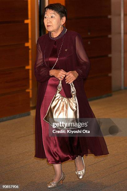Newly appointed Justice Minister Keiko Chiba leaves the Prime Minister's official residence on September 16, 2009 in Tokyo, Japan. Hatoyama and the...