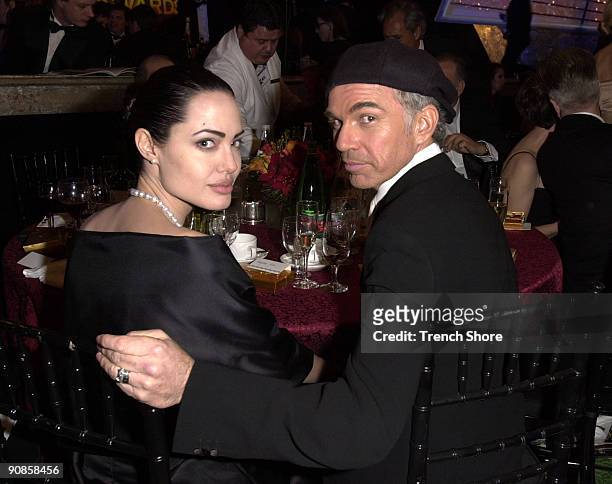 Angelina Jolie and Billy Bob Thornton at the Golden Globe Awards at the Beverly Hilton January 20, 2002 in Beverly Hills, California.